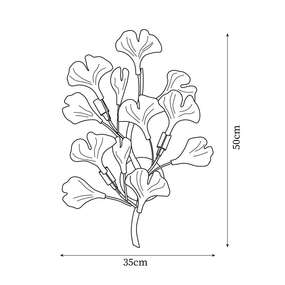 Gingko Applique Murale Abat-jours en Céramique Pétales Or Art Nouveau - Neutralighting