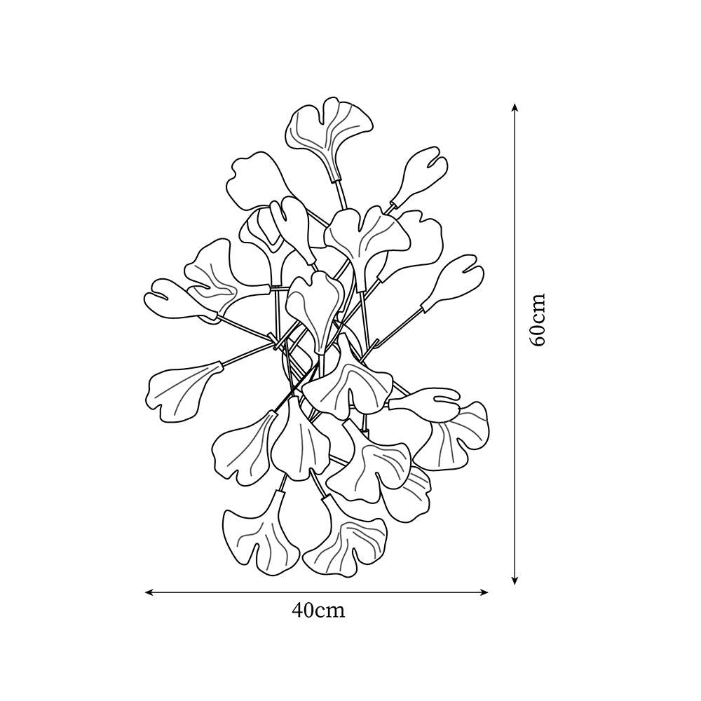 Gingko Applique Murale Abat-jours en Céramique Pétales Or Art Nouveau - Neutralighting