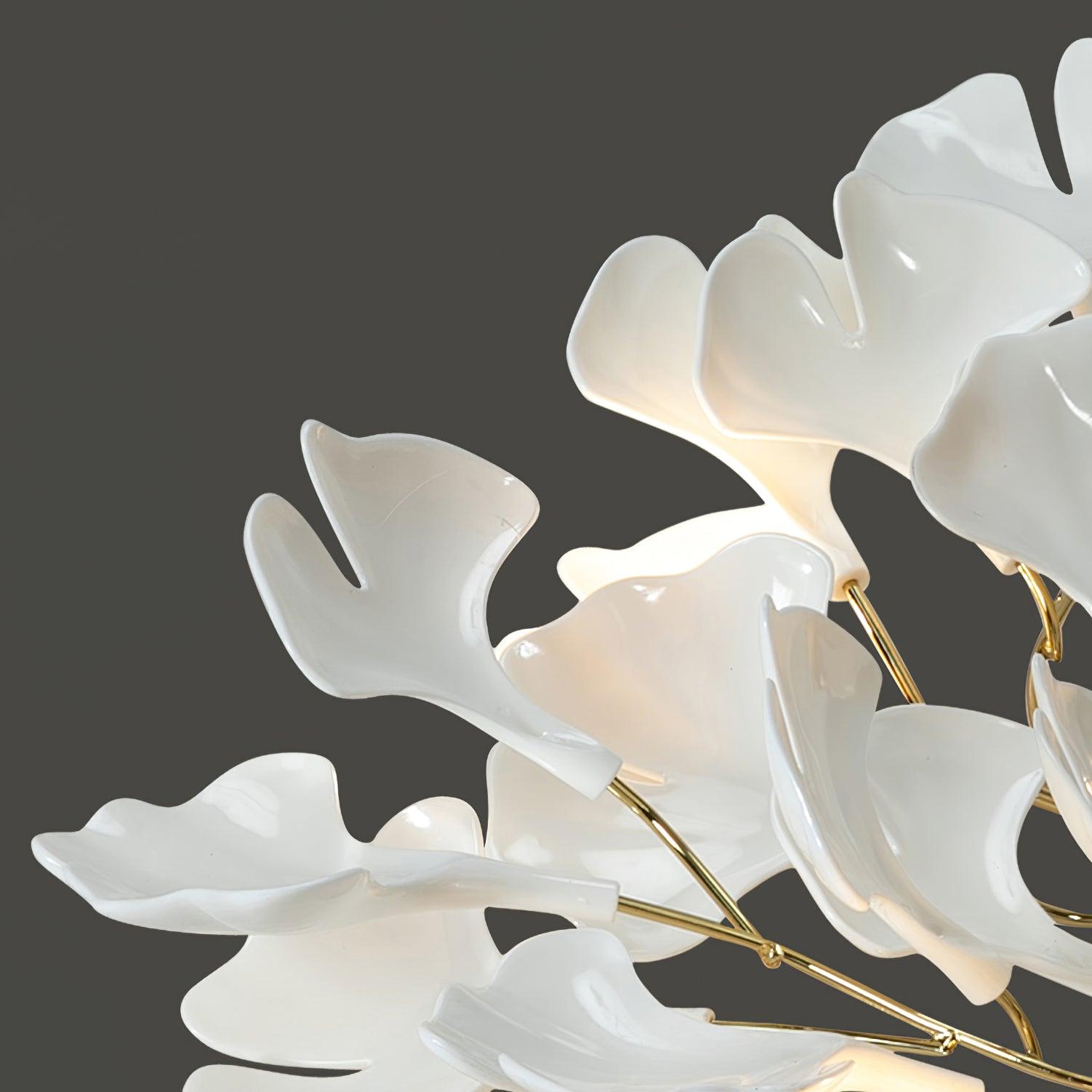 Ginkgo Plafonnier en Verre avec Finition Dorée