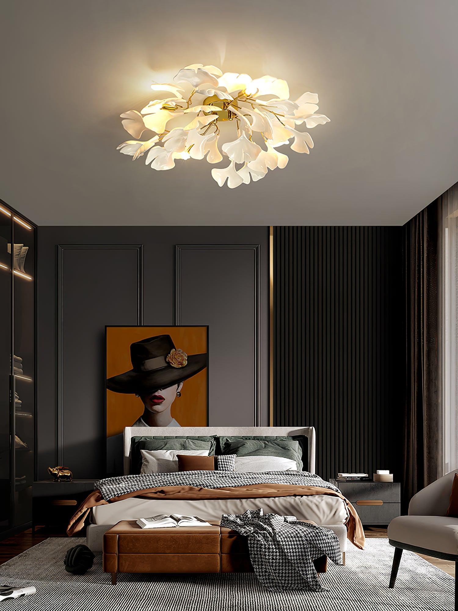 Callenne Elegant Ginkgo Leaf Ceiling Light - Letslighting