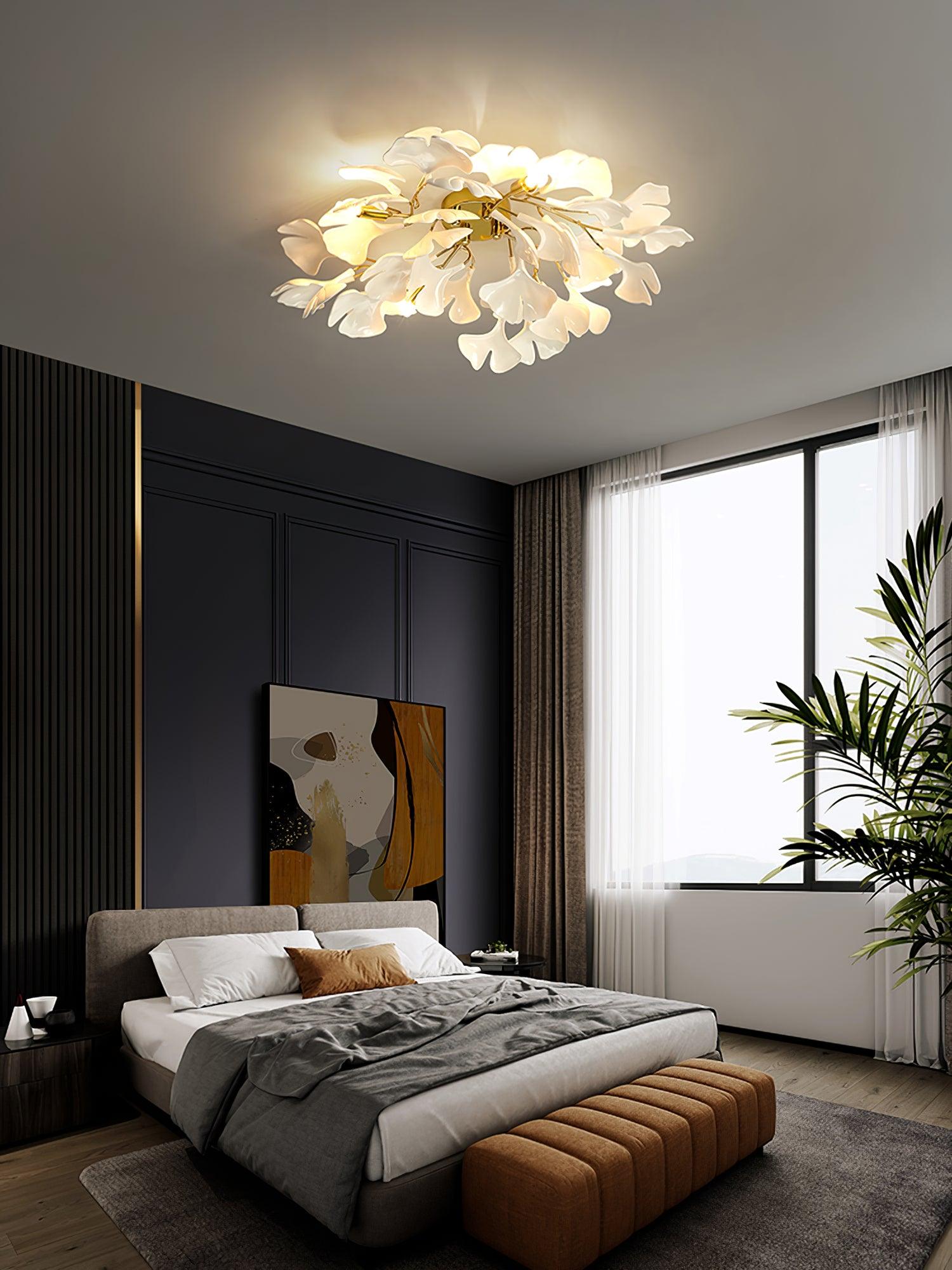Callenne Elegant Ginkgo Leaf Ceiling Light - Letslighting