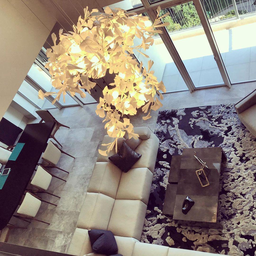 Bloom Lustre Moderne Abat-jour Céramique Feuille - Neutralighting