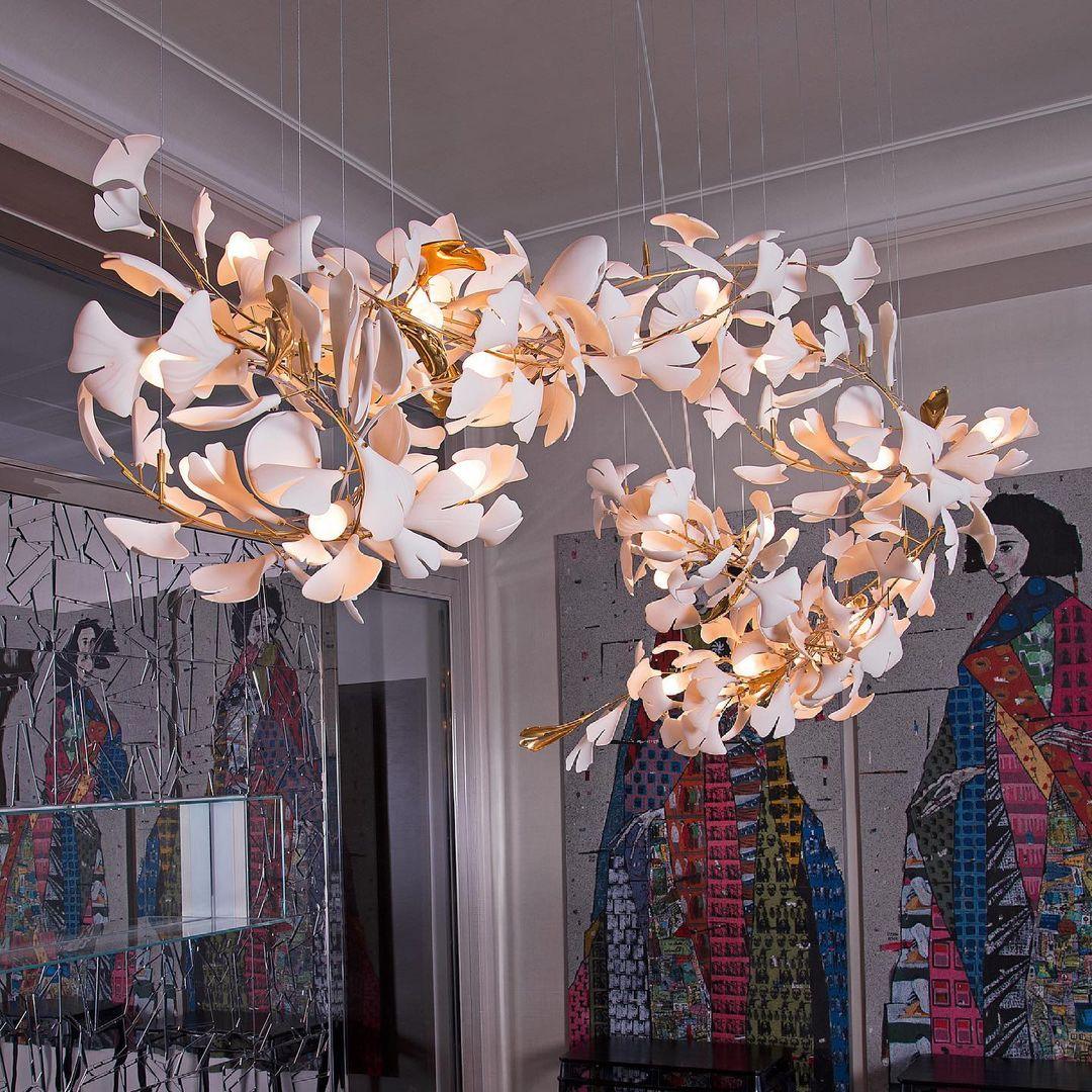 Bloom Lustre Moderne Abat-jour Céramique Feuille - Neutralighting