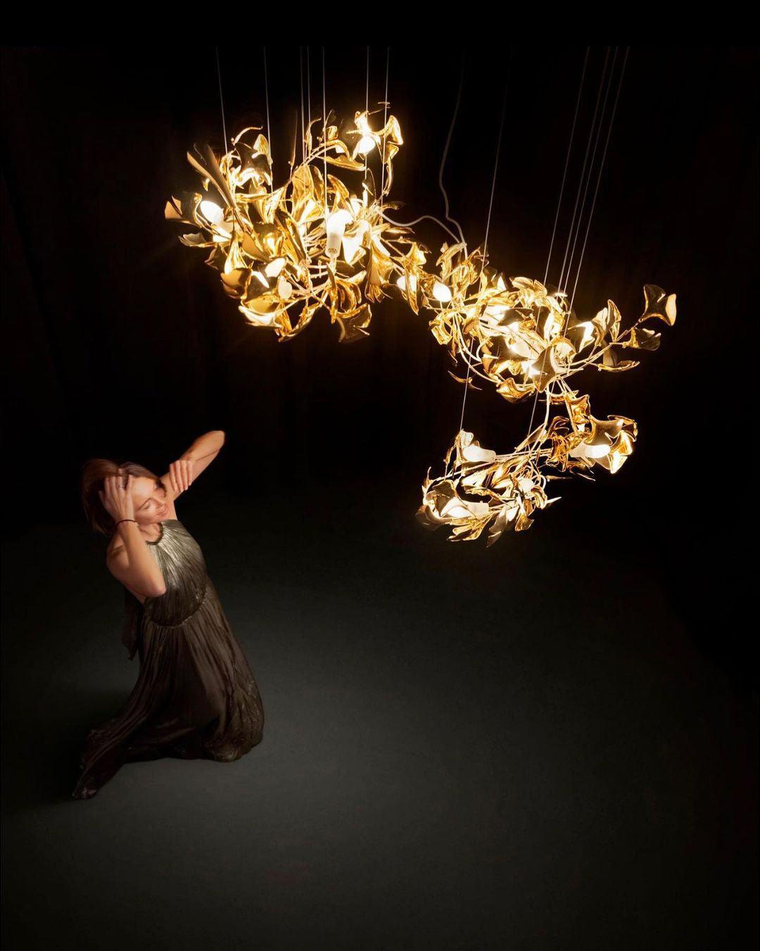 Bloom Lustre Moderne Abat-jour Céramique Feuille - Neutralighting