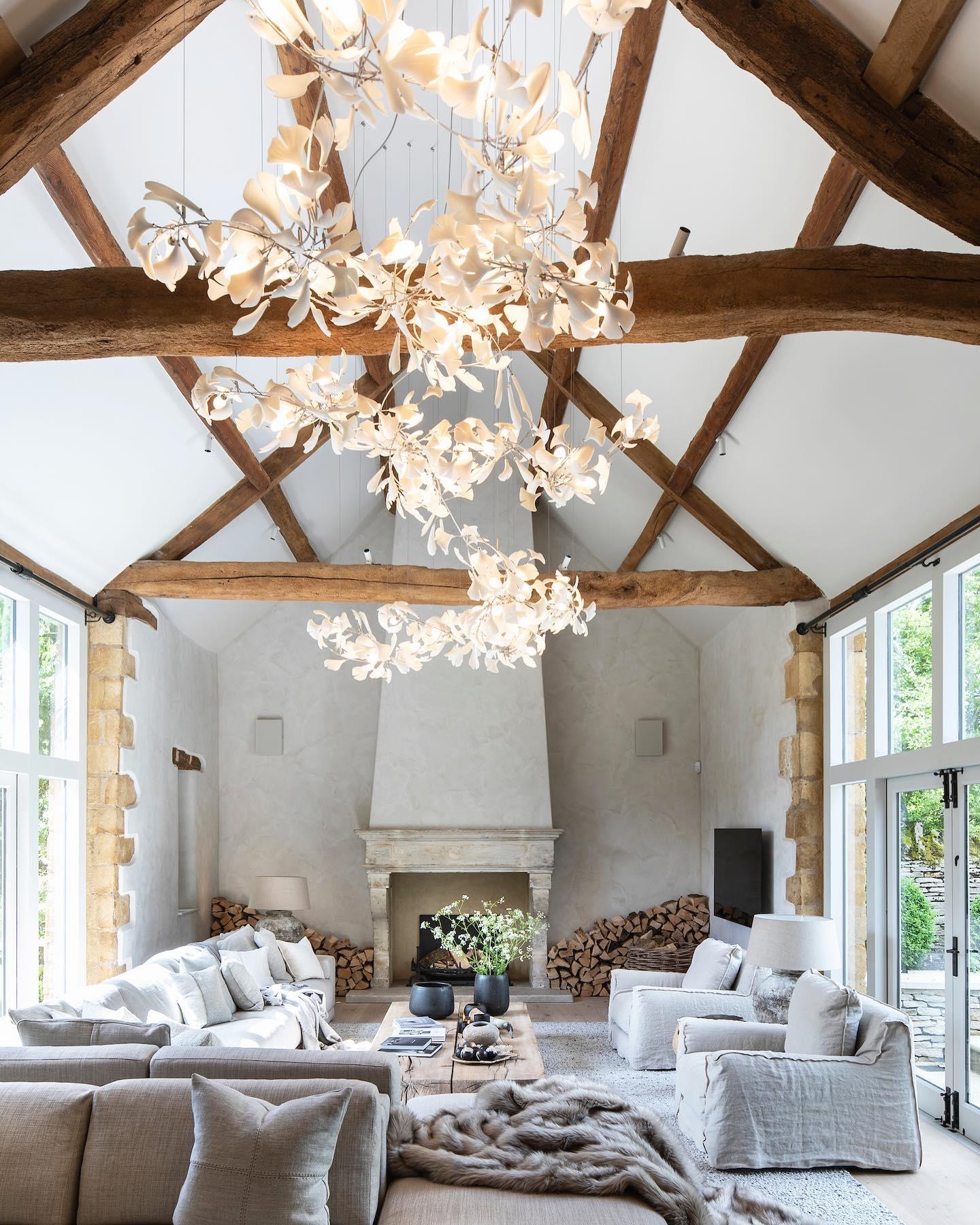Bloom Lustre Moderne Abat-jour Céramique Feuille - Neutralighting