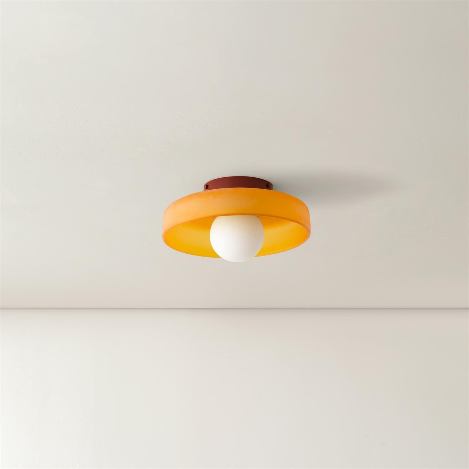 Solara Plafonnier Orange Anneau Ludique Sculptural - Neutralighting