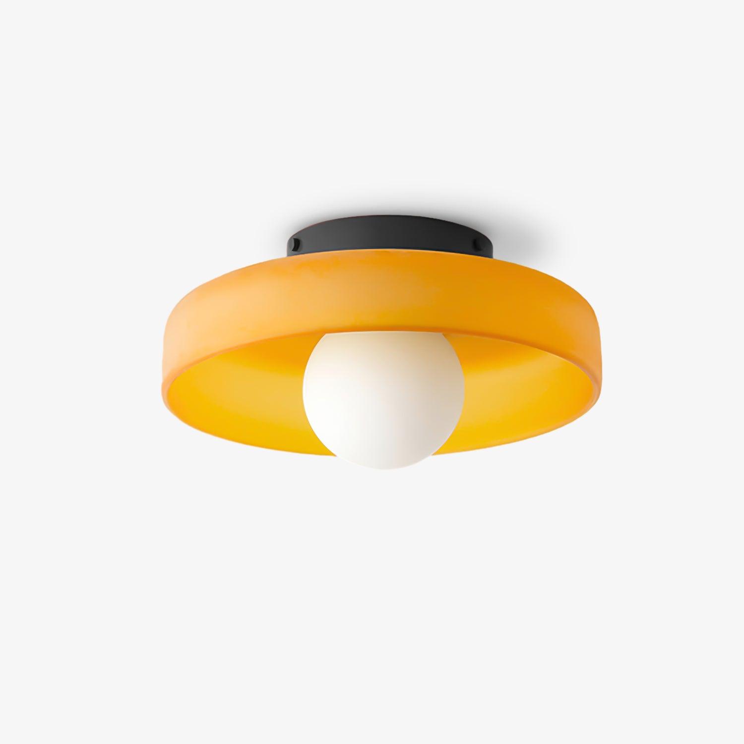 Solara Plafonnier Orange Anneau Ludique Sculptural - Neutralighting