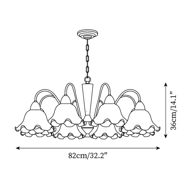 Gino Chandelier Flower Glass Curved - Letslighting