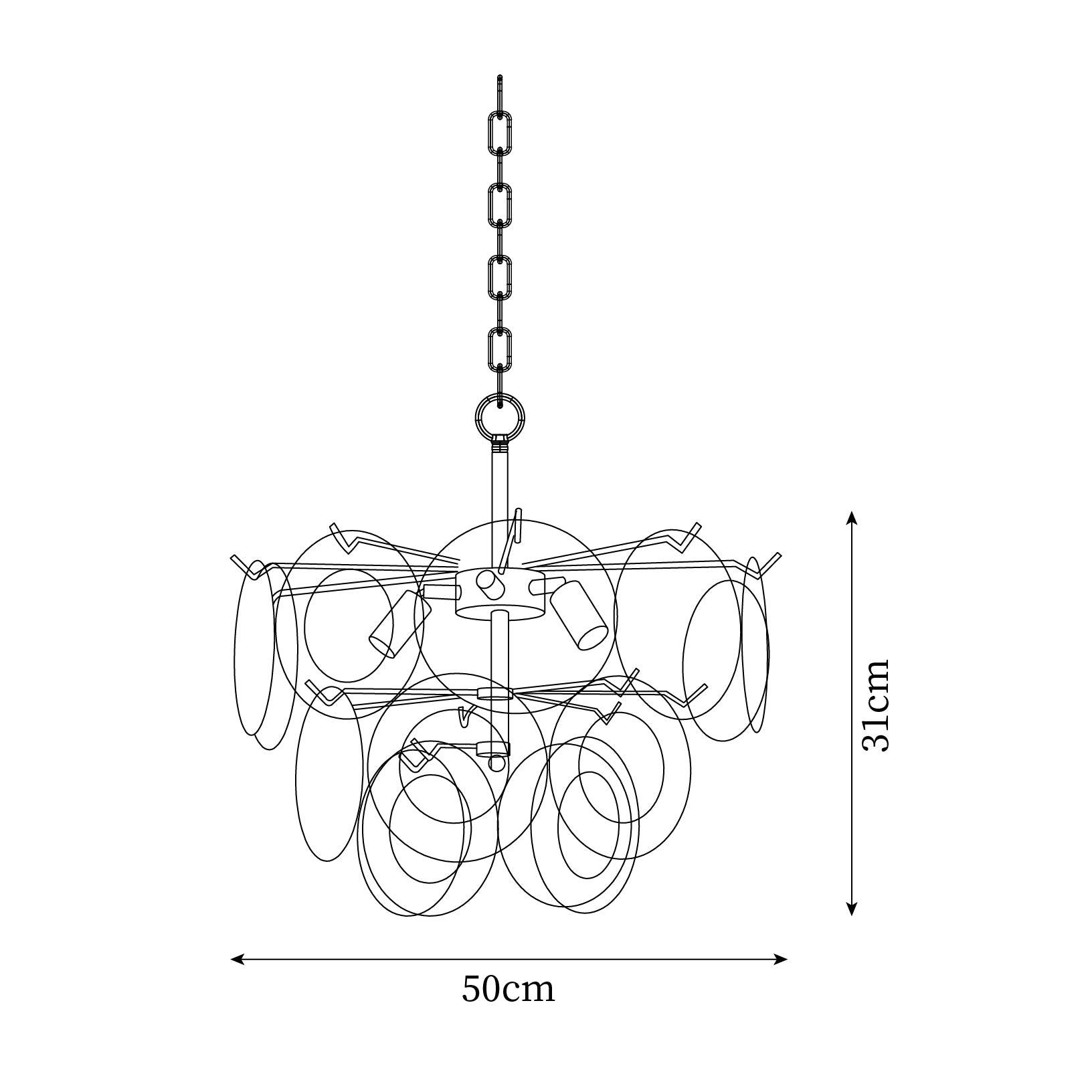 Glass Lustre Disques Caramel Cadre en Laiton Sculptural - Neutralighting
