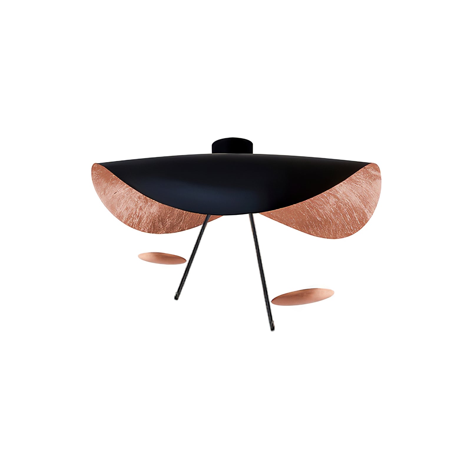 Solara Plafonnier Abat-jour Courbé et Intérieur Doré - Neutralighting