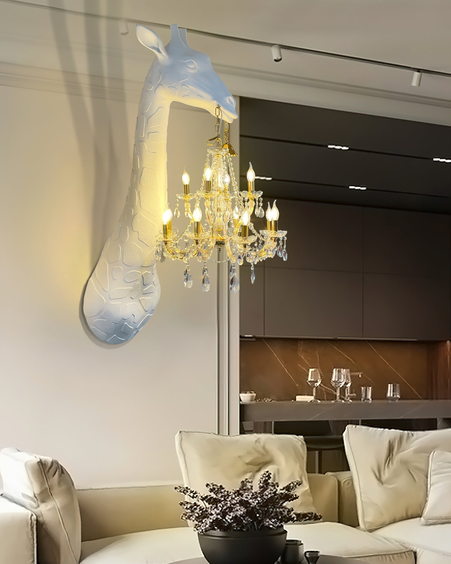 Giraffe Applique Murale Sculpture Artistique Lustre - Neutralighting