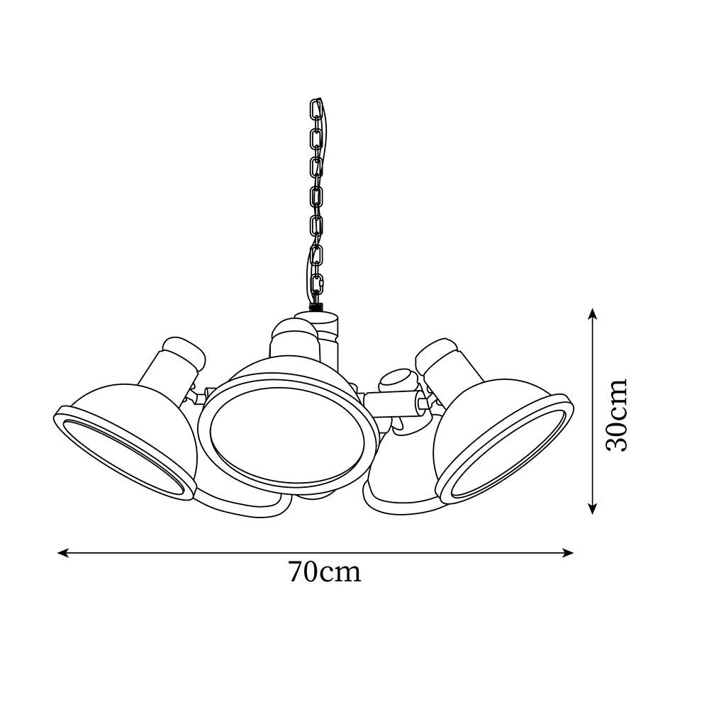 Girona Chandelier Adjustable Triple-Arm Glass - Letslighting