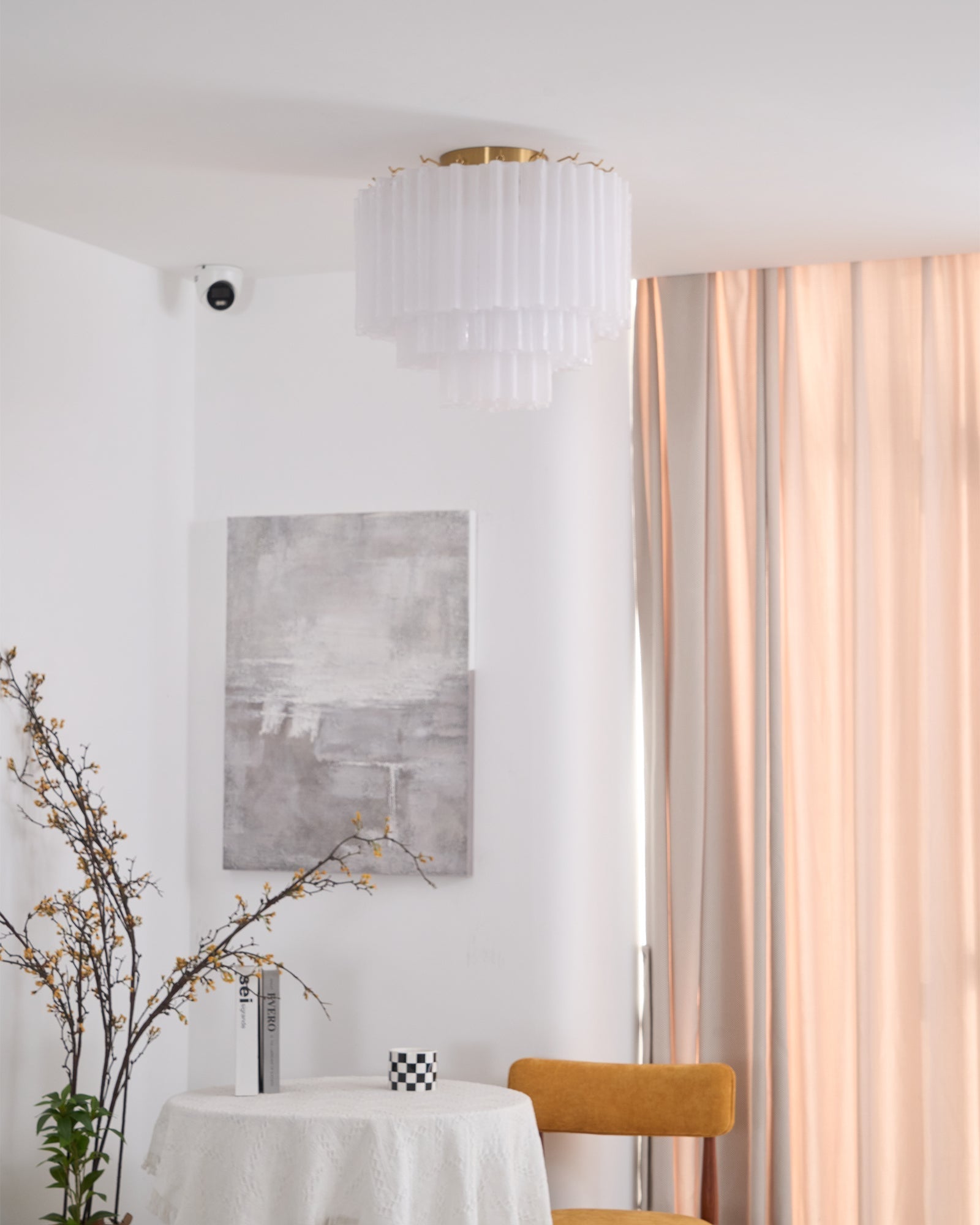 Aurora Ceiling Lamp White Murano Glass Layered Elegant Modern - Letslighting