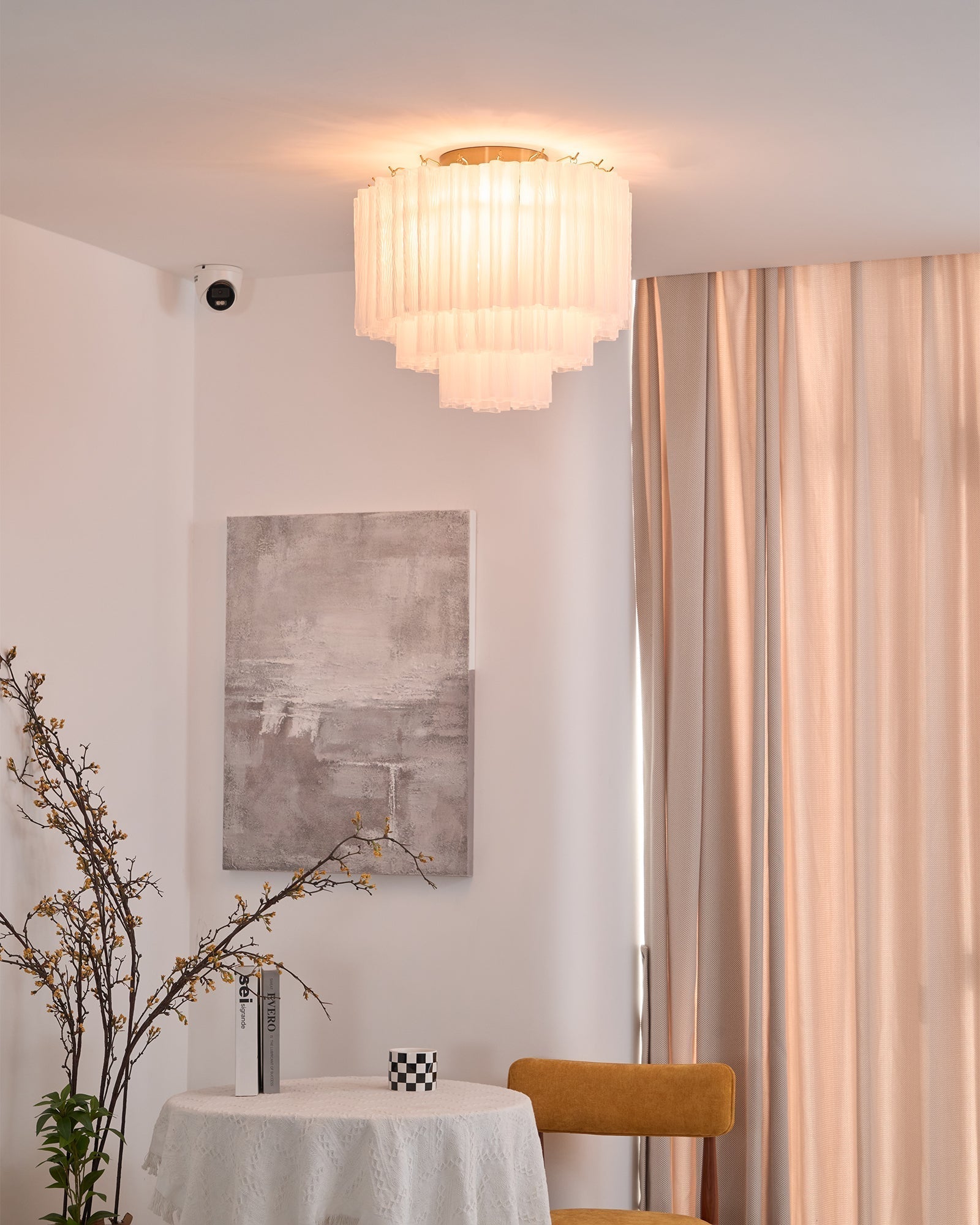 Aurora Ceiling Lamp White Murano Glass Layered Elegant Modern - Letslighting