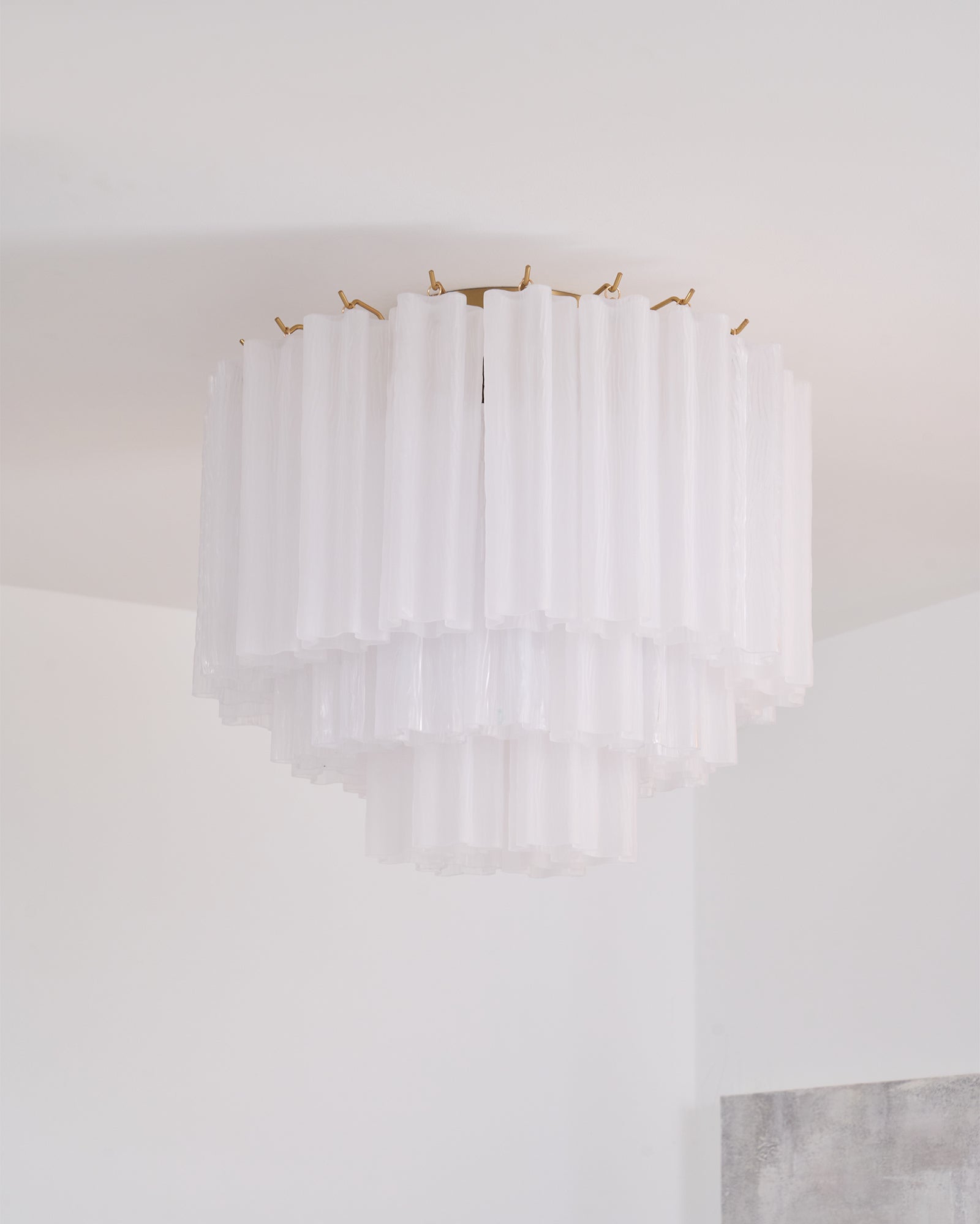 Aurora Ceiling Lamp White Murano Glass Layered Elegant Modern - Letslighting