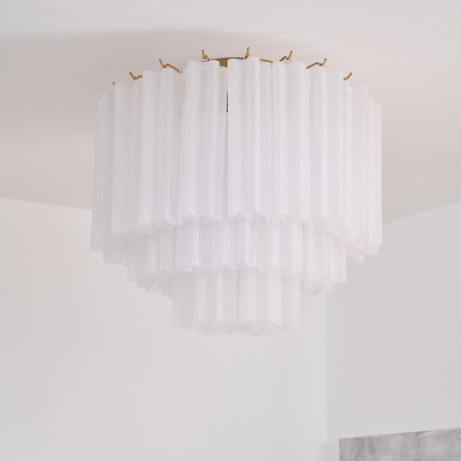 Aurora Ceiling Lamp White Murano Glass Layered Elegant Modern - Letslighting