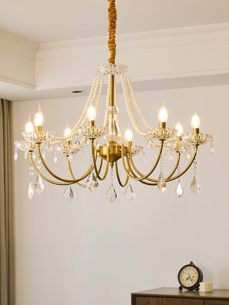 Cevaris Lustre Postmoderne de Luxe en Cristal et Perles - Neutralighting