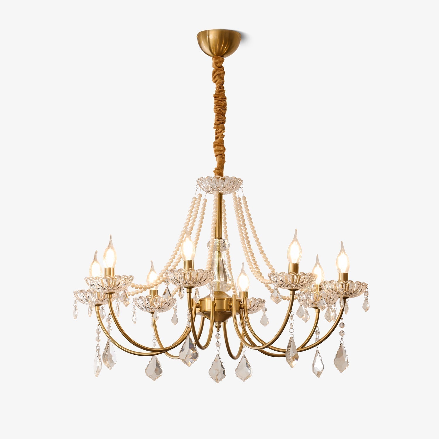 Cevaris Lustre Postmoderne de Luxe en Cristal et Perles - Neutralighting