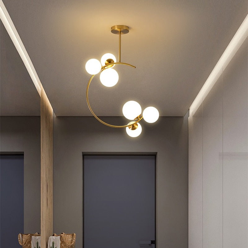 Valentina Boule de Verre Bulles Lampes Suspendues Lampes Dorées Suspension