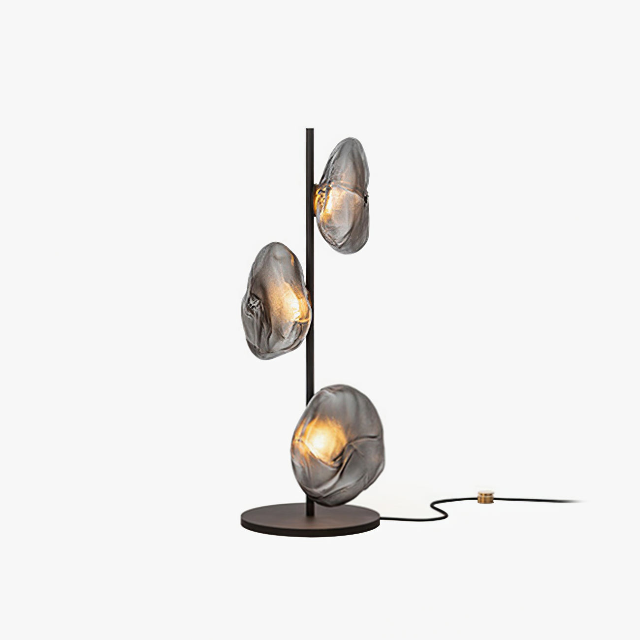 Avi Lampe de Table Irrégulier Moderne, Métal/Céramique, Doré/Noir/Gris Fumé/Clair, Salon