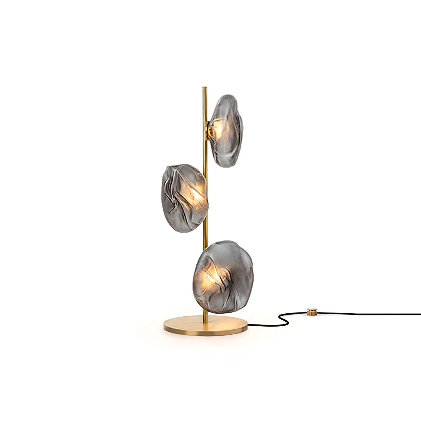 Avi Lampe de Table Irrégulier Moderne, Métal/Céramique, Doré/Noir/Gris Fumé/Clair, Salon