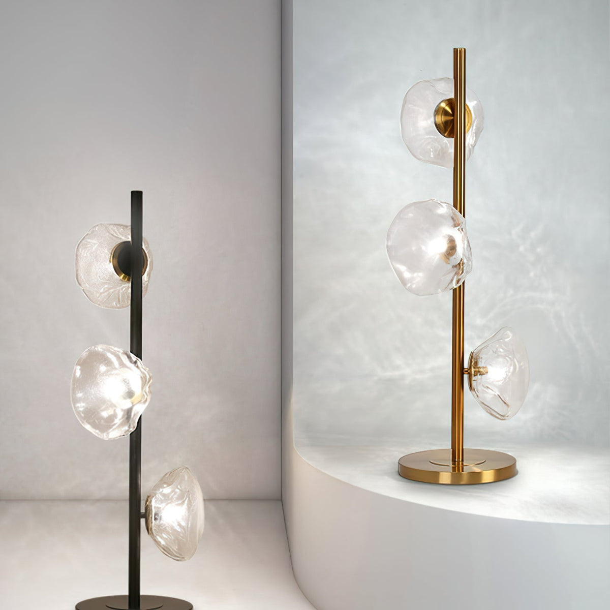 Avi Lampe de Table Irrégulier Moderne, Métal/Céramique, Doré/Noir/Gris Fumé/Clair, Salon