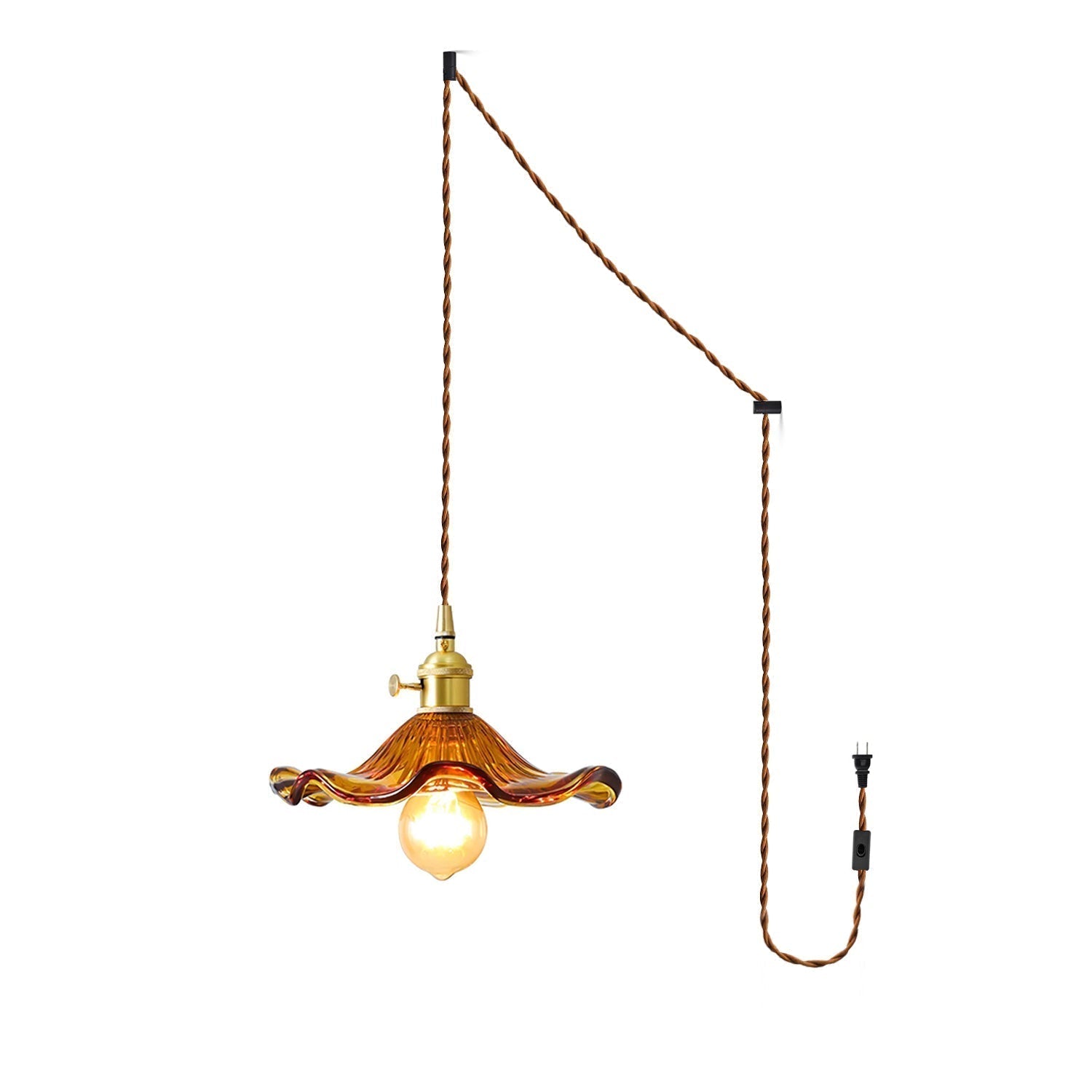 Glass Hibiscus Flower Swag Light - Blowlighting
