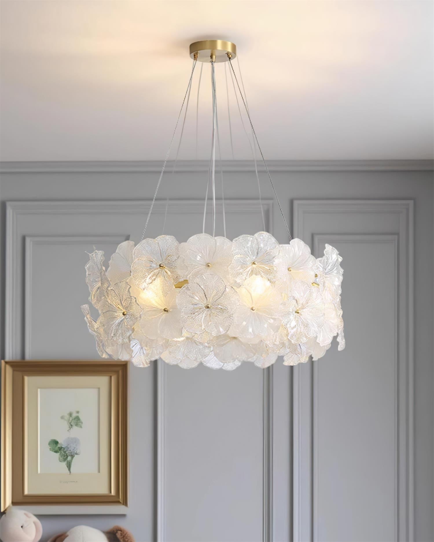 Glezen Chandelier Glass Petal Floral - Letslighting