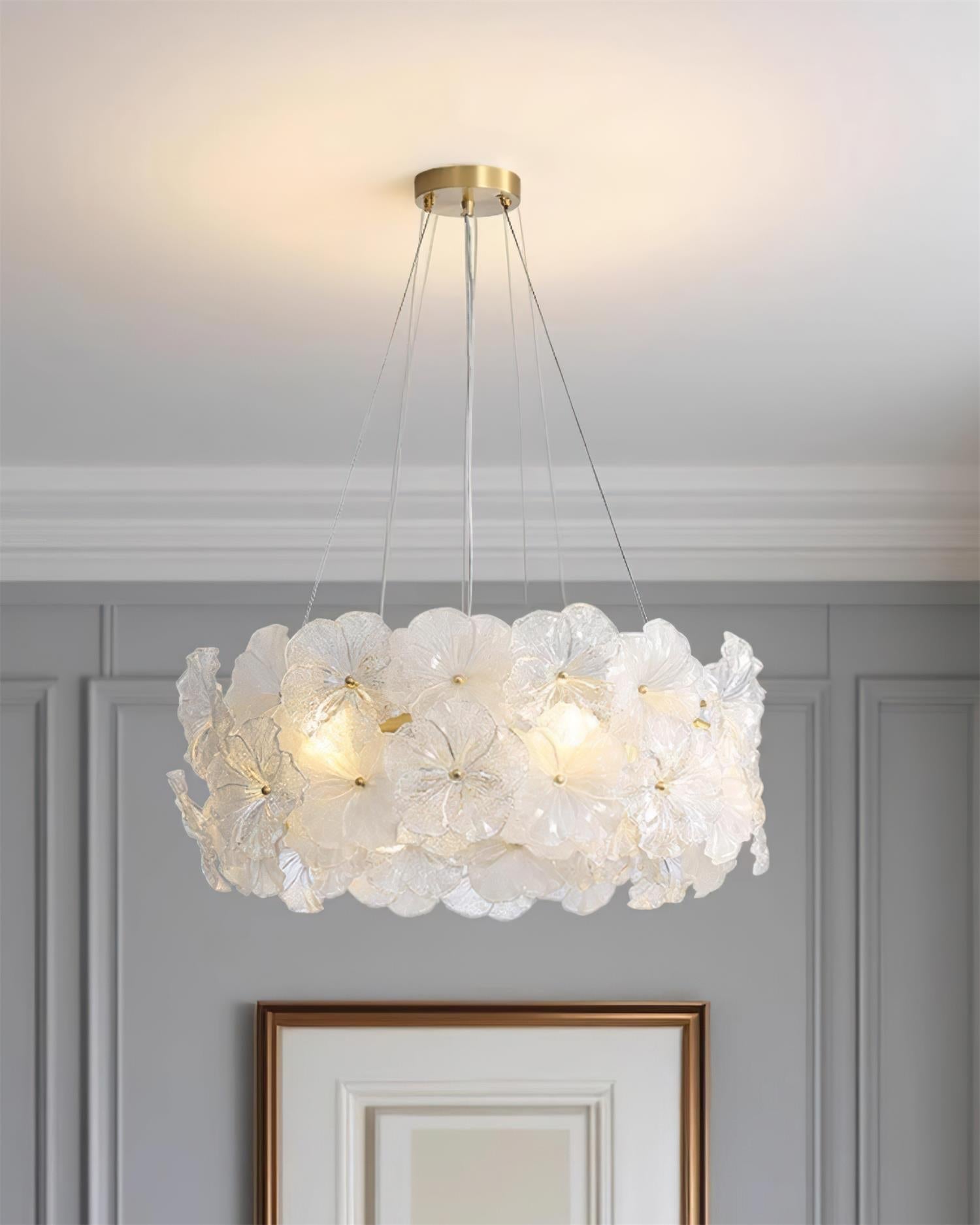 Glezen Chandelier Glass Petal Floral - Letslighting