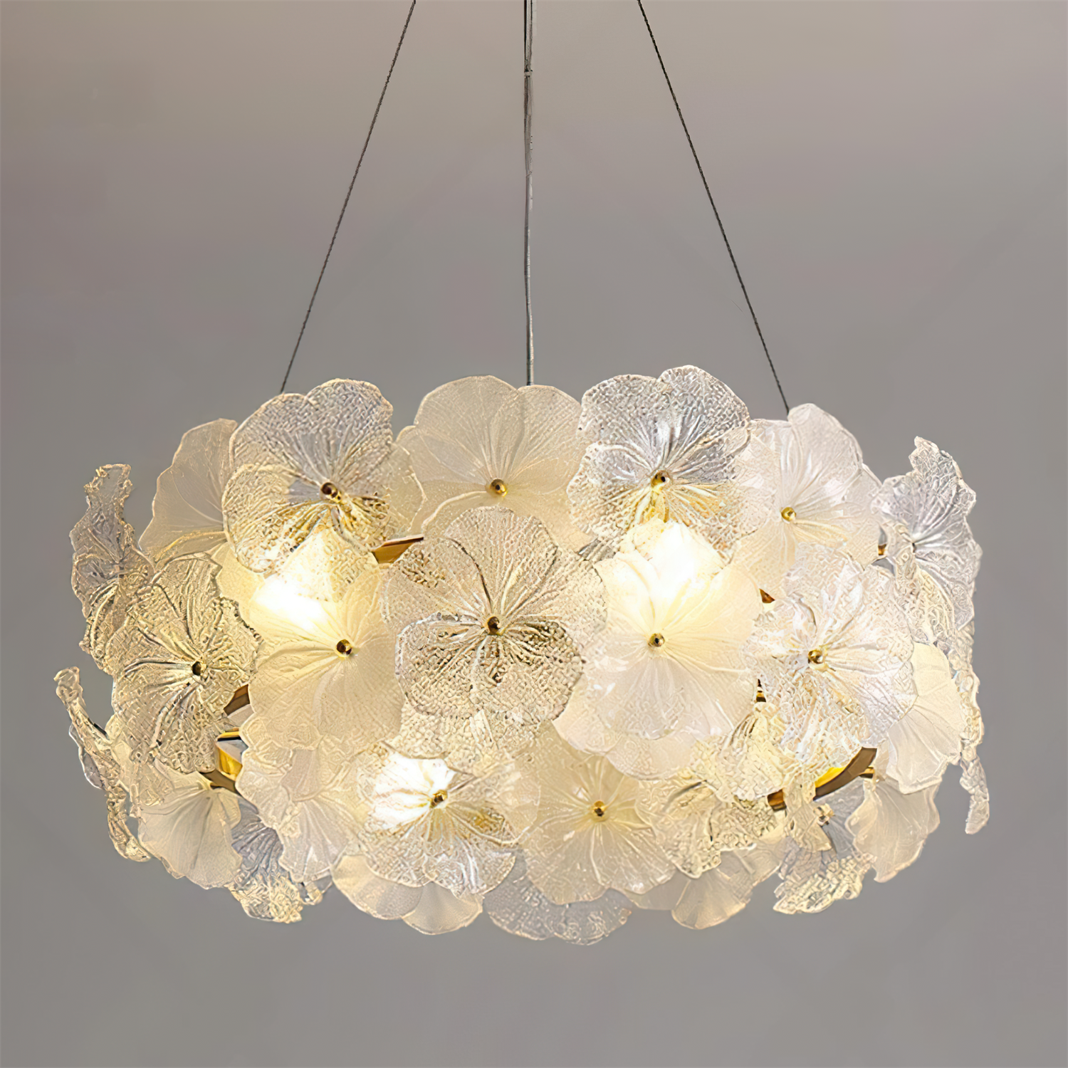 Glezen Chandelier Glass Petal Floral - Letslighting