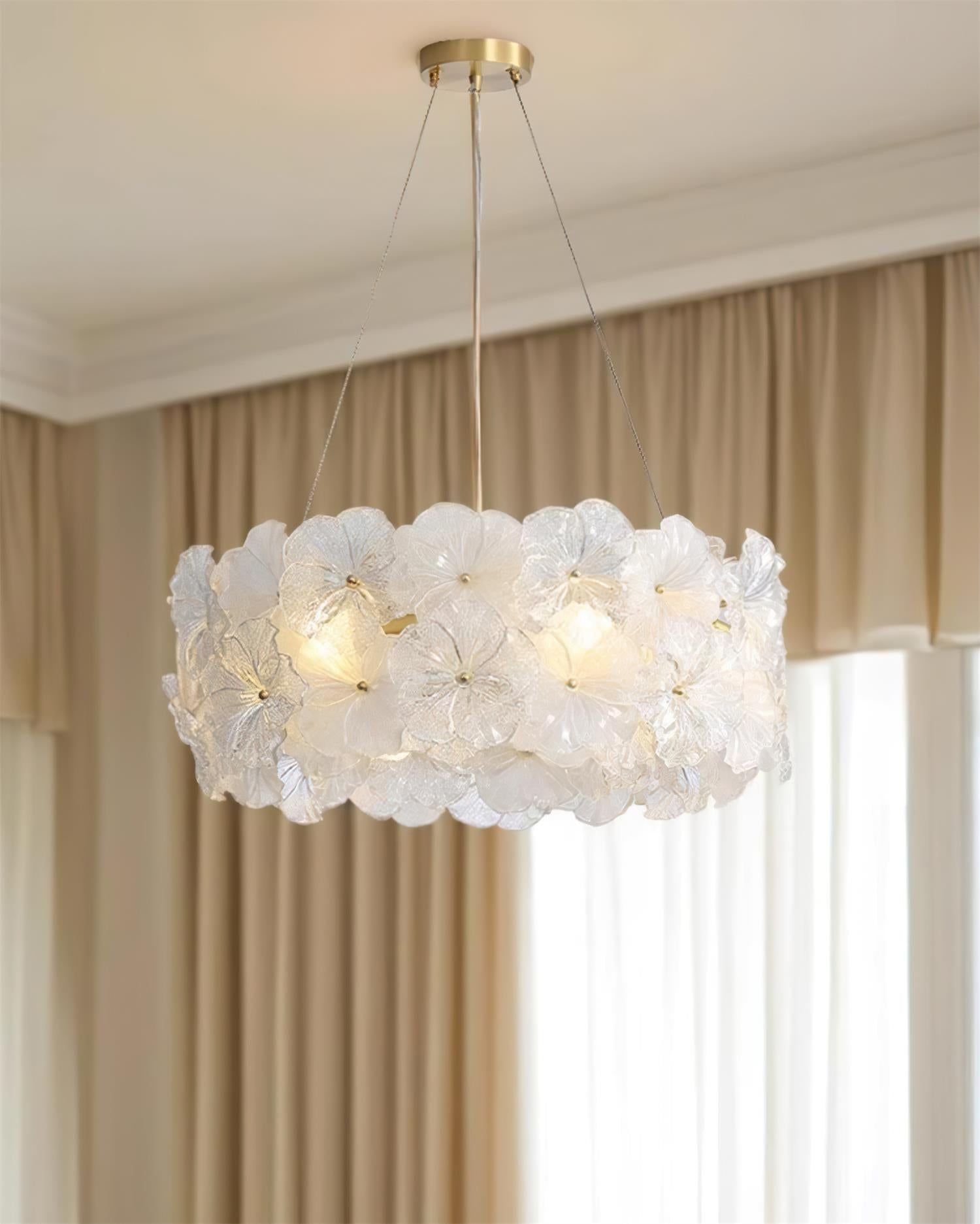 Glezen Chandelier Glass Petal Floral - Letslighting