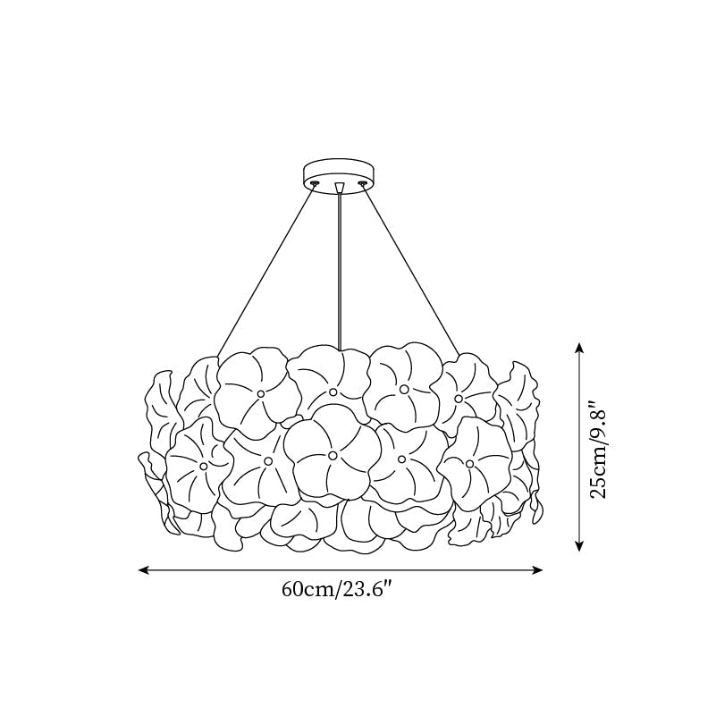 Glezen Chandelier Glass Petal Floral - Letslighting