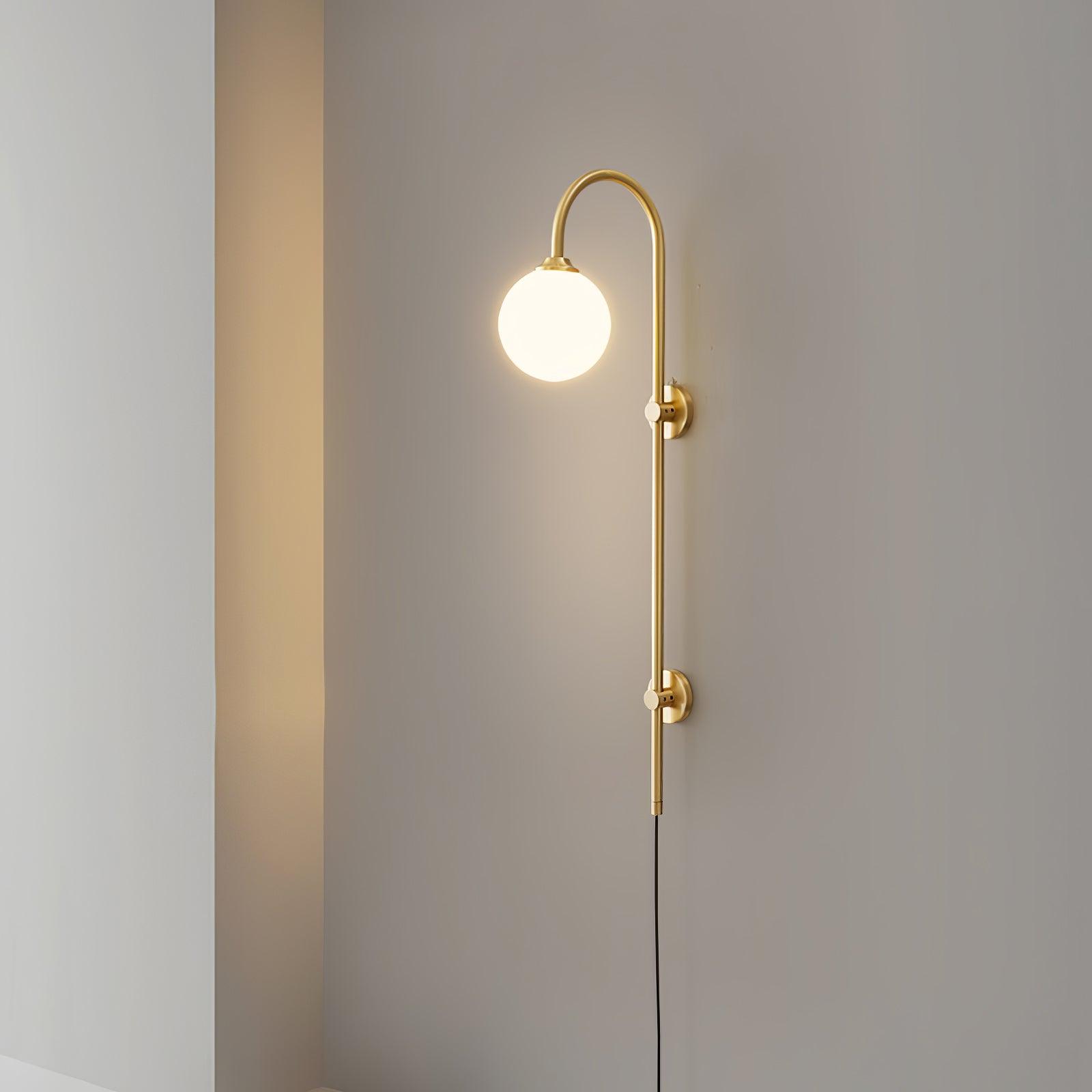 Evshaia Premium Elegance Globe Plug-in Brass Glass Sconce Wall lamp - Neutralighting