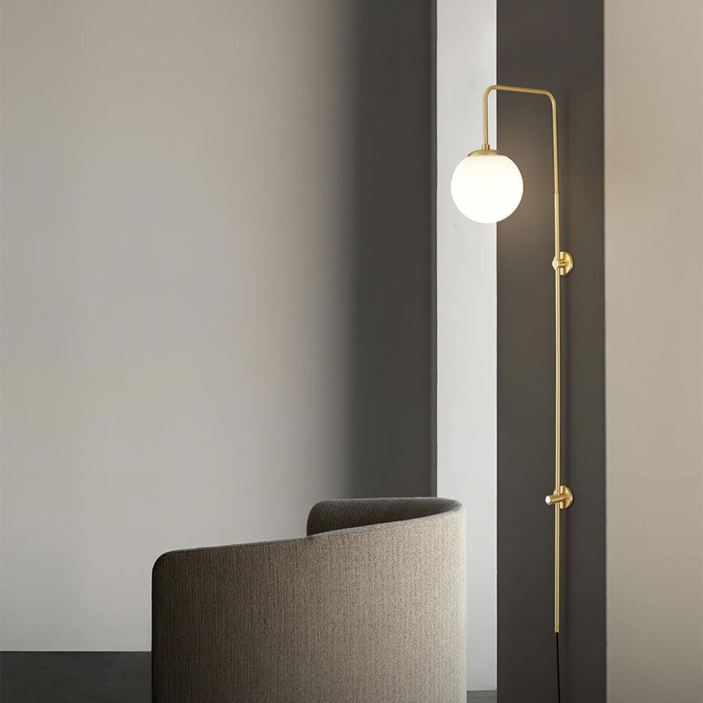 Evshaia Premium Elegance Globe Plug-in Brass Glass Sconce Wall lamp - Neutralighting