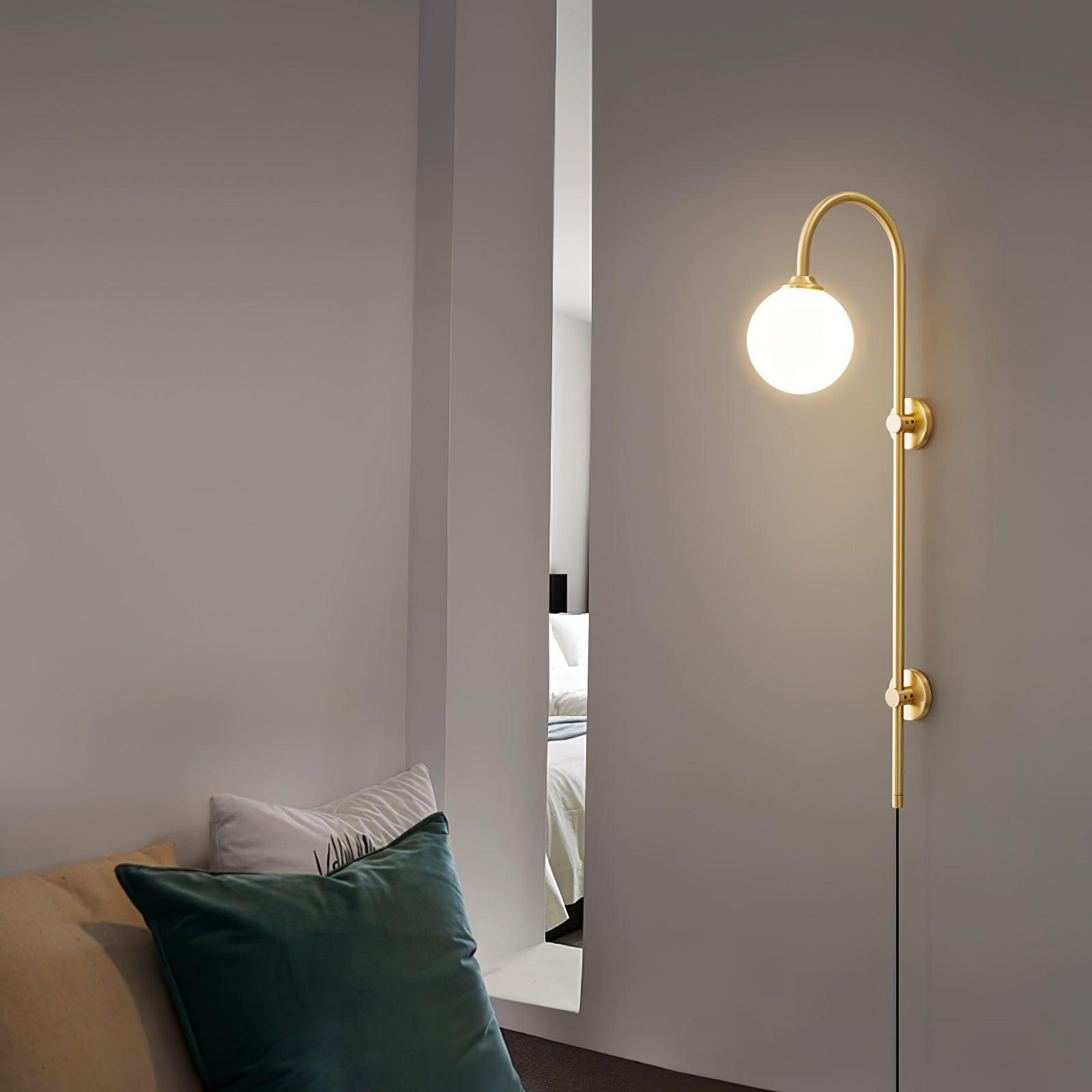 Evshaia Premium Elegance Globe Plug-in Brass Glass Sconce Wall lamp - Neutralighting