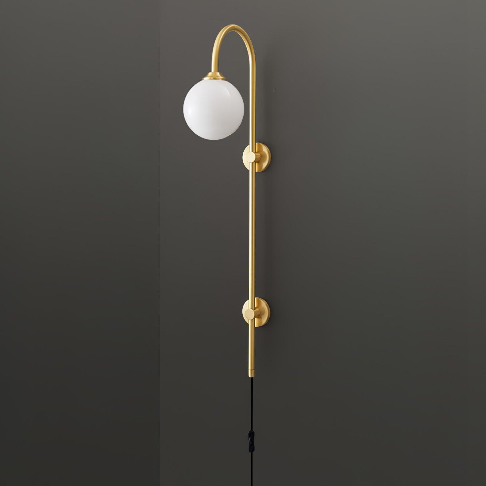 Evshaia Premium Elegance Globe Plug-in Brass Glass Sconce Wall lamp - Neutralighting