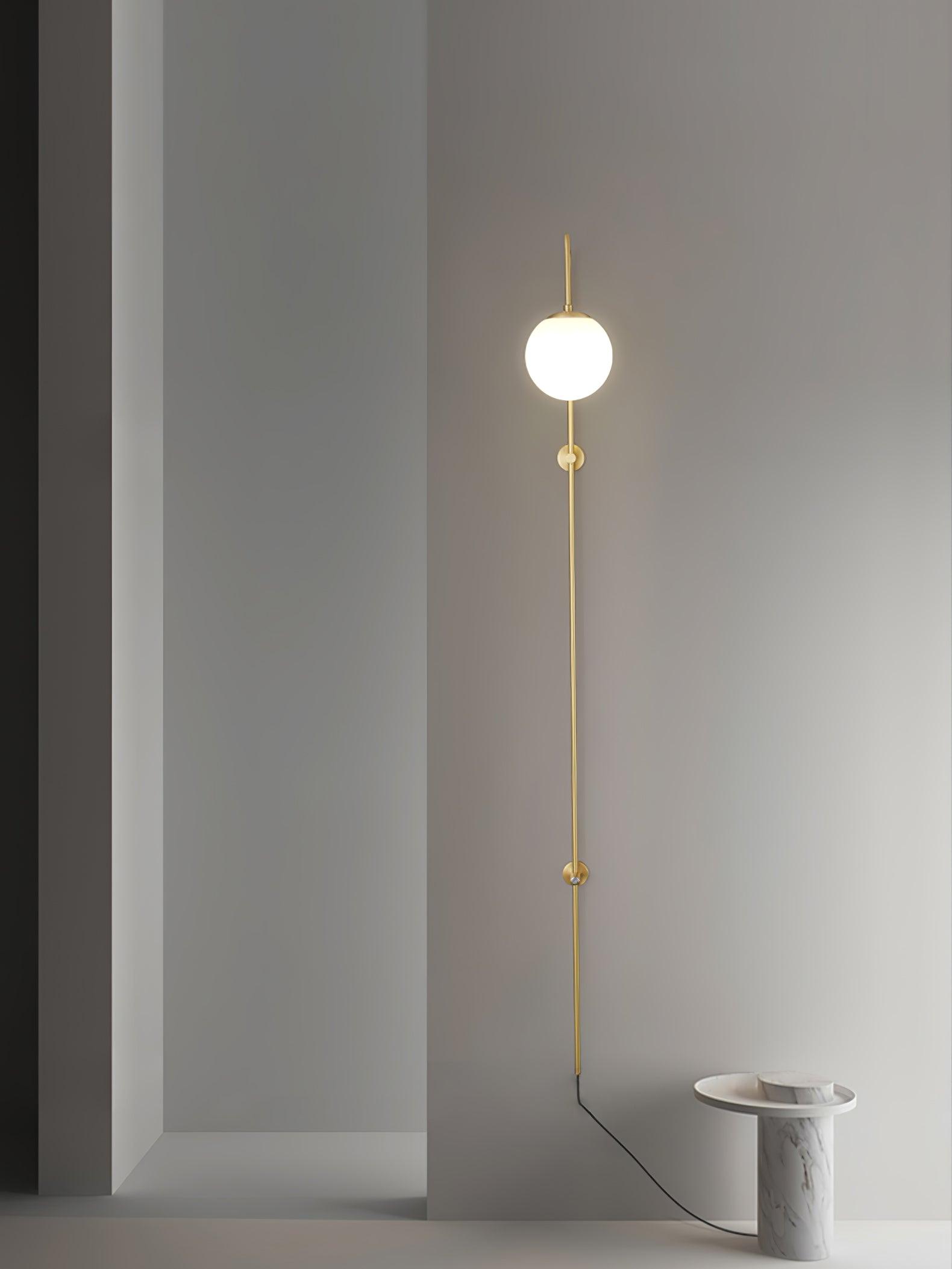 Evshaia Premium Elegance Globe Plug-in Brass Glass Sconce Wall lamp - Neutralighting