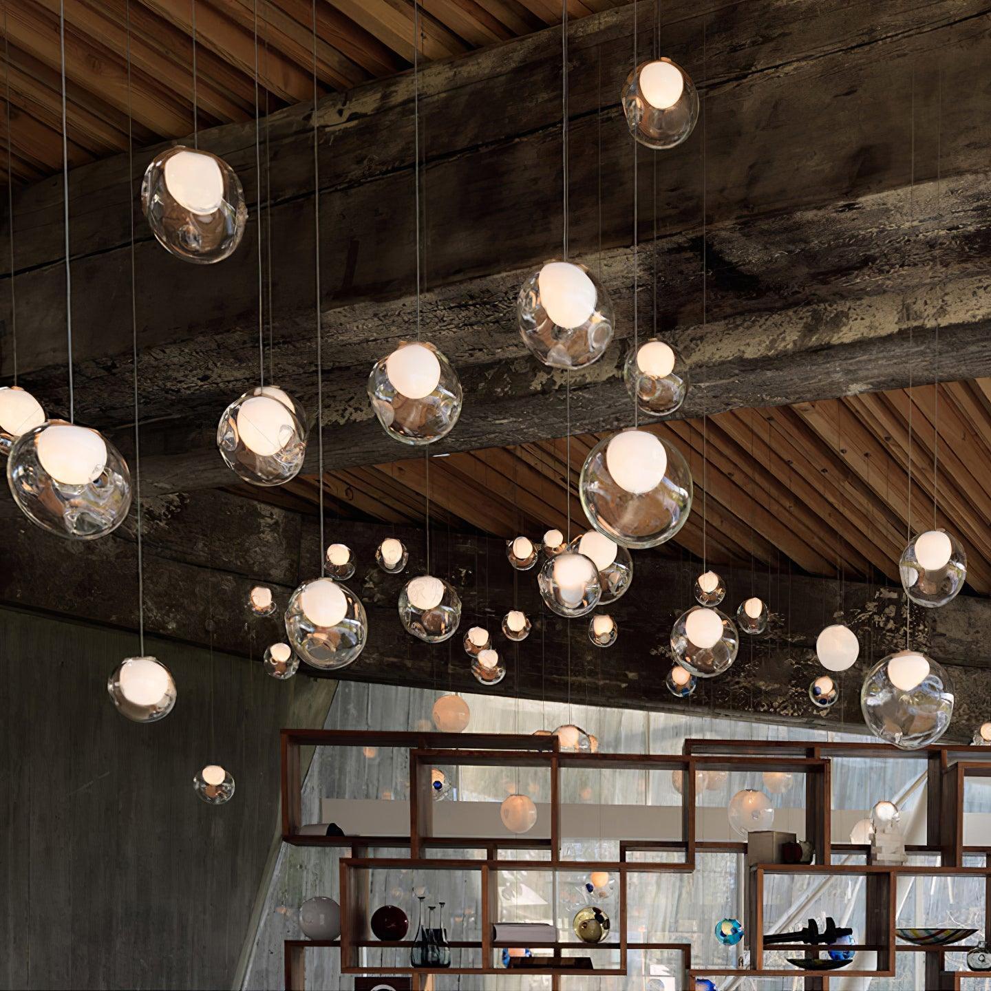 Verona Lustre Cluster Globe Transparent Escaliers - Neutralighting