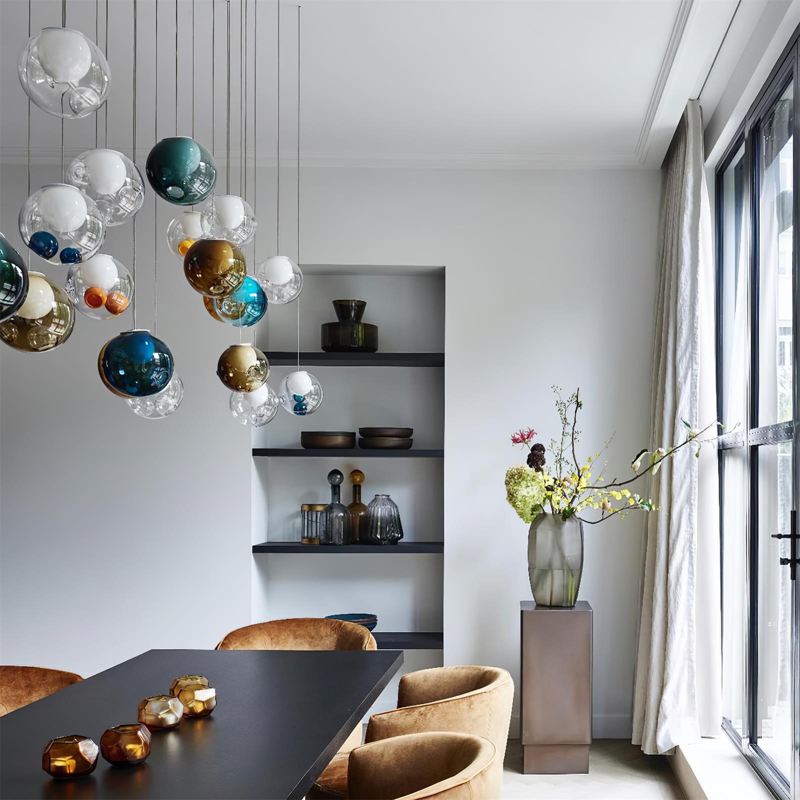 Verona Lustre Cluster Globe Transparent Escaliers - Neutralighting