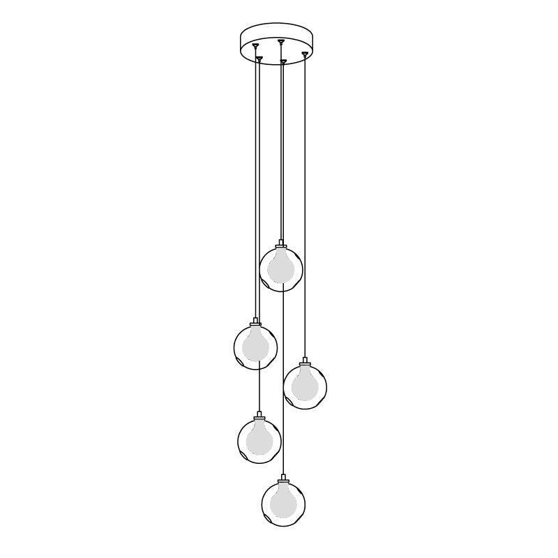 Verona Lustre Cluster Globe Transparent Escaliers - Neutralighting