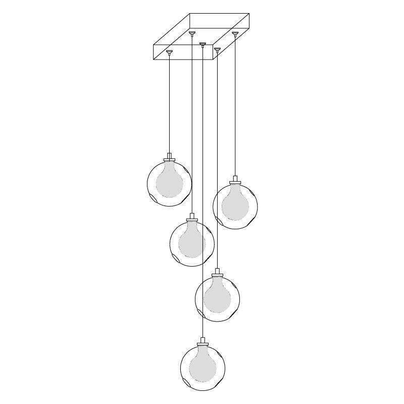 Verona Lustre Cluster Globe Transparent Escaliers - Neutralighting