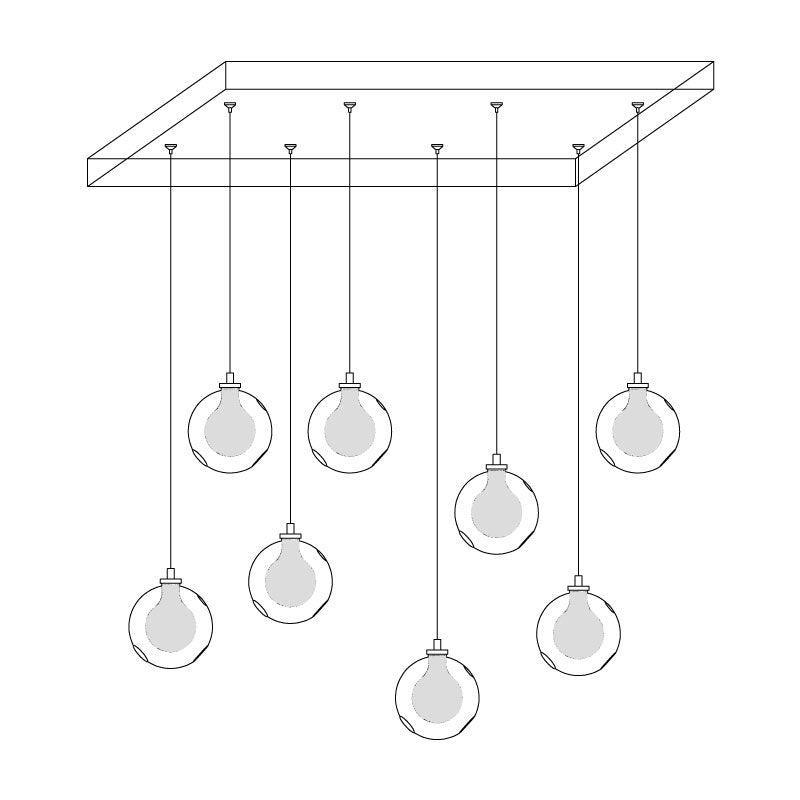 Verona Lustre Cluster Globe Transparent Escaliers - Neutralighting