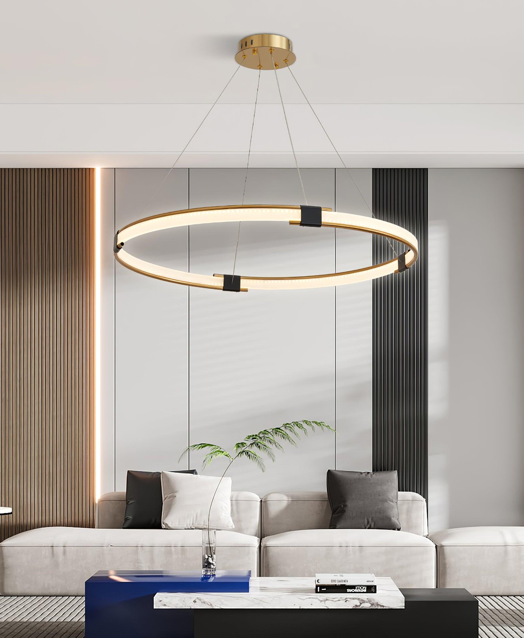 Lustra Chandelier Anneau Doré LED Halo Moderne - Neutralighting