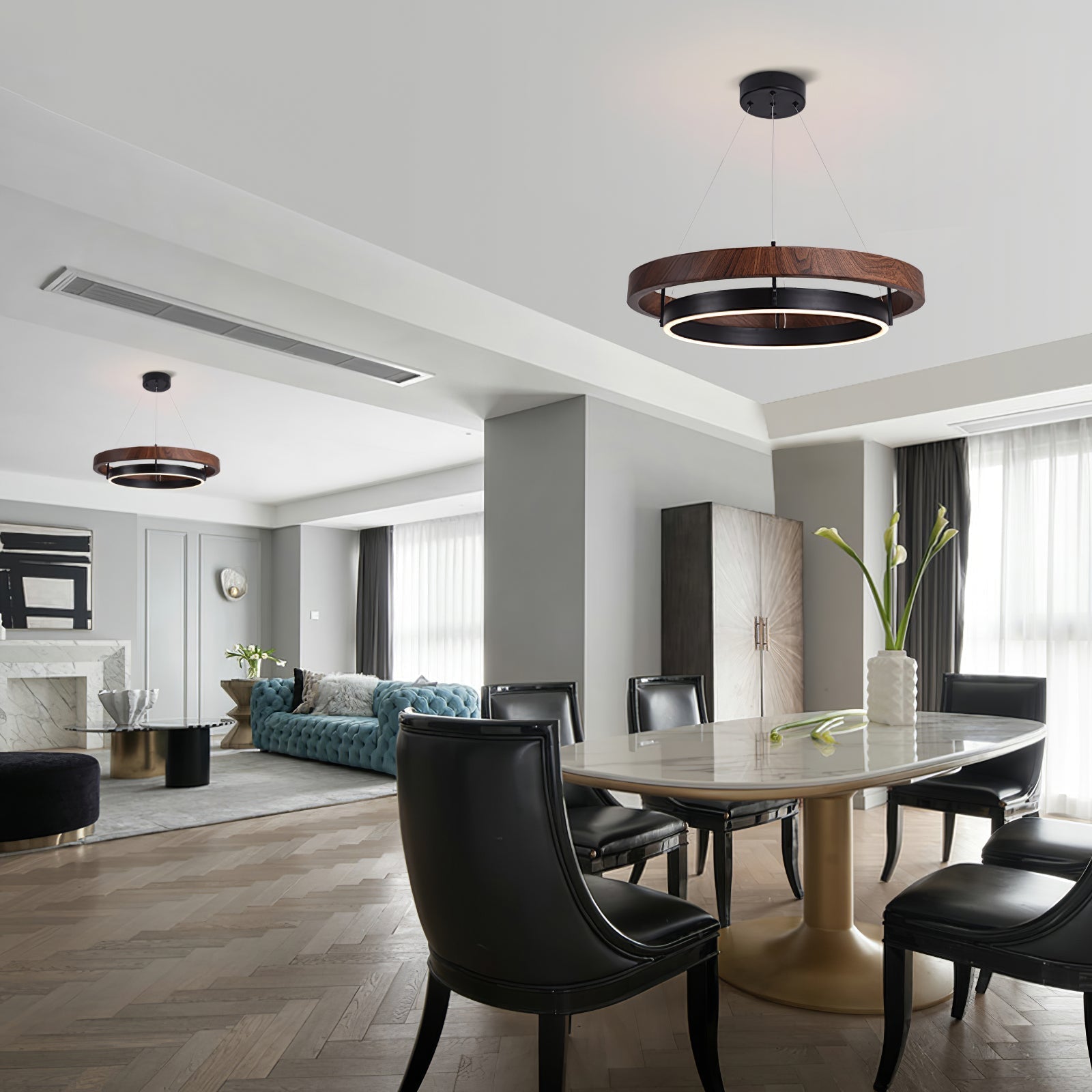 Acorn Lustre Anneau en Bois