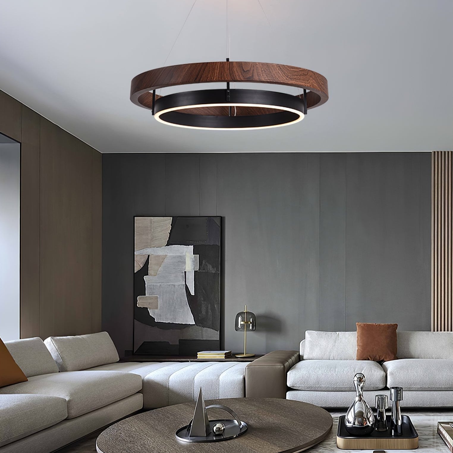 Acorn Lustre Anneau en Bois