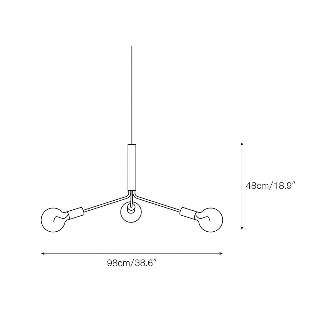 Mysolisra Modern Minimalist Metro Metal Chandelier - Lamp Copper