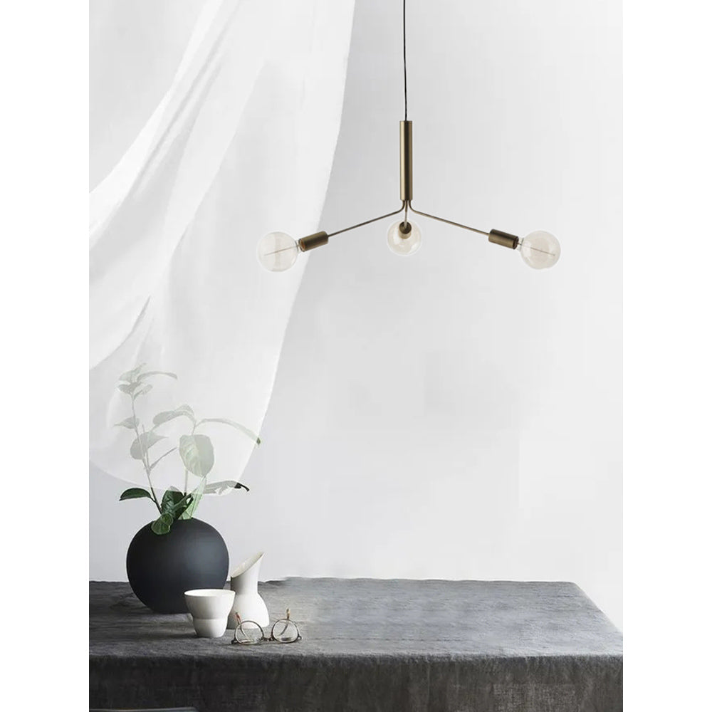 Mysolisra Modern Minimalist Metro Metal Chandelier - Lamp Copper