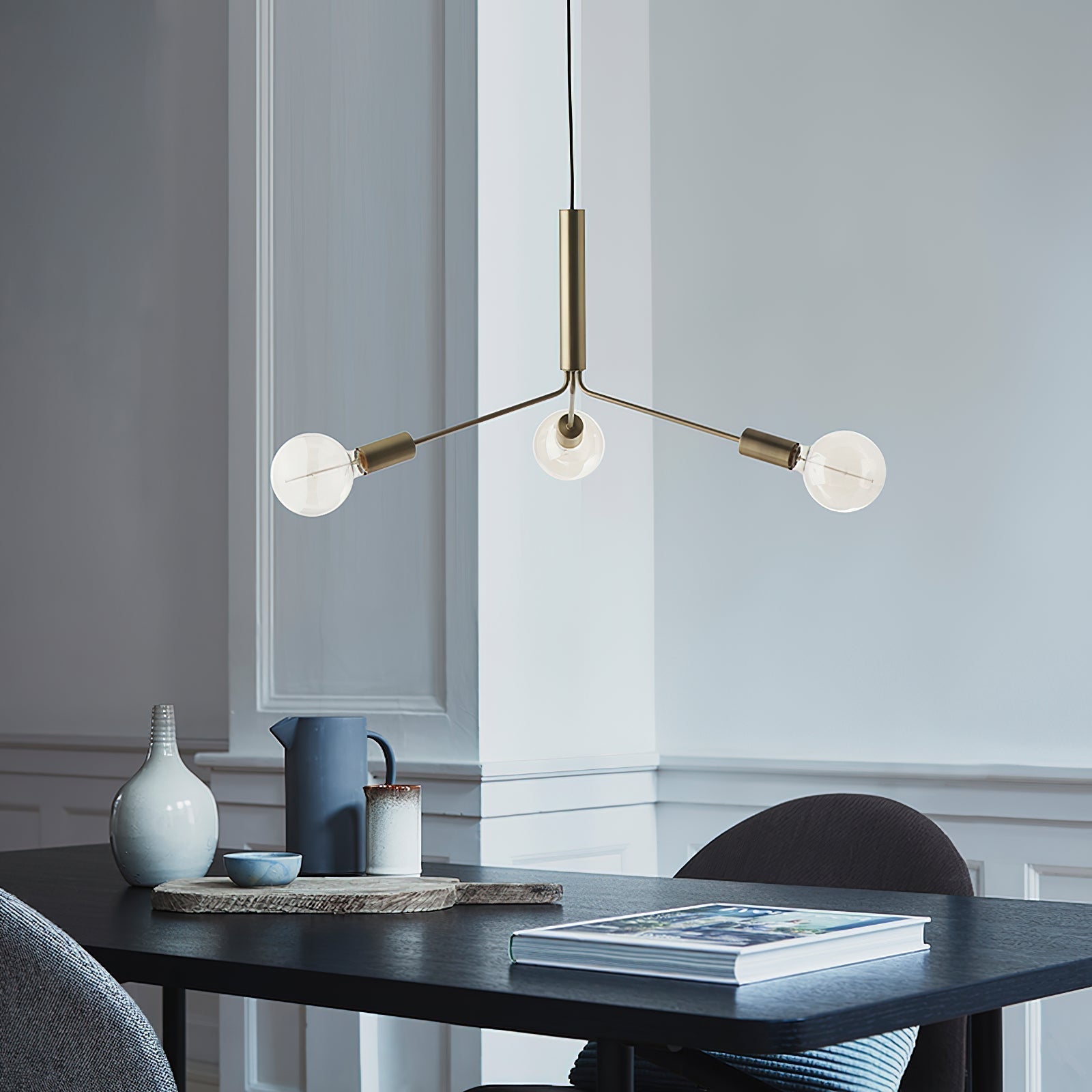 Mysolisra Modern Minimalist Metro Metal Chandelier - Lamp Copper