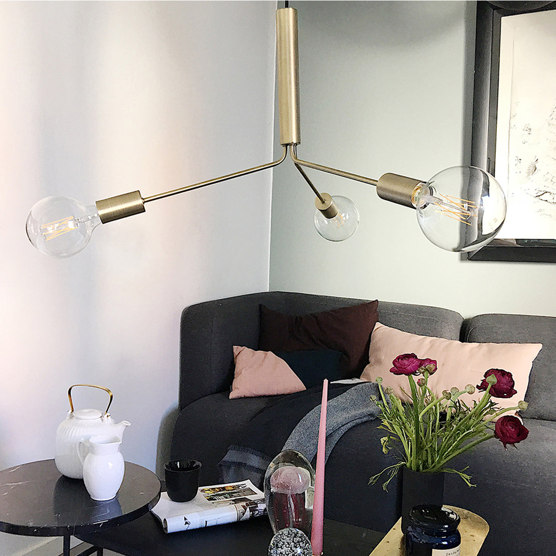 Mysolisra Modern Minimalist Metro Metal Chandelier - Lamp Copper