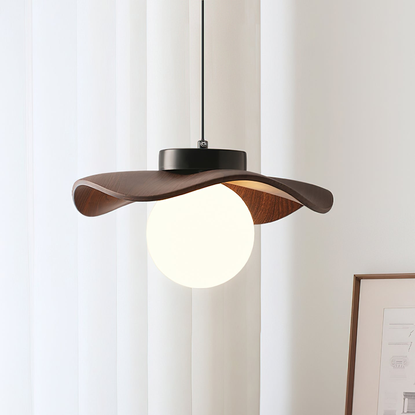 Suspension Verre Ondulé Ombre Sculptural Minimaliste Accent - Neutralighting